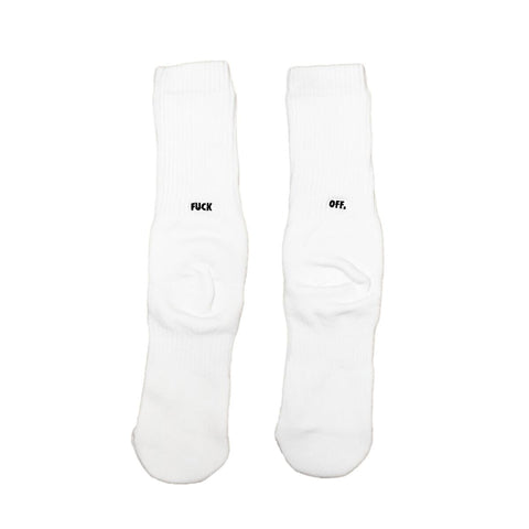 F*ck Off Crew Socks - White