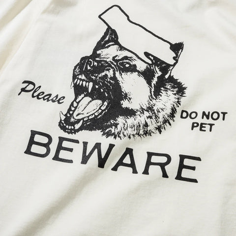 Beware Pet T-Shirt - Ecru