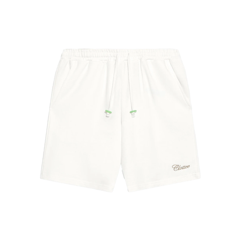 Jade Script Sweat Shorts - White