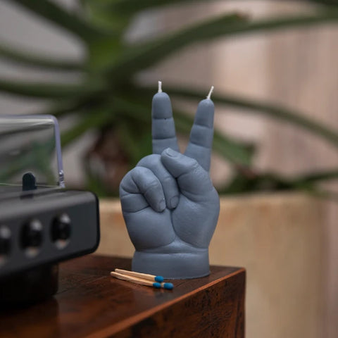 Peace Baby Candle - Grey