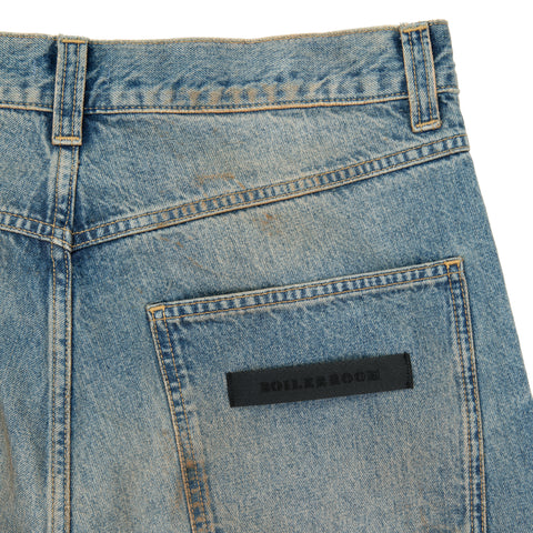 Printed 5 Pocket Jeans - Worn Blue