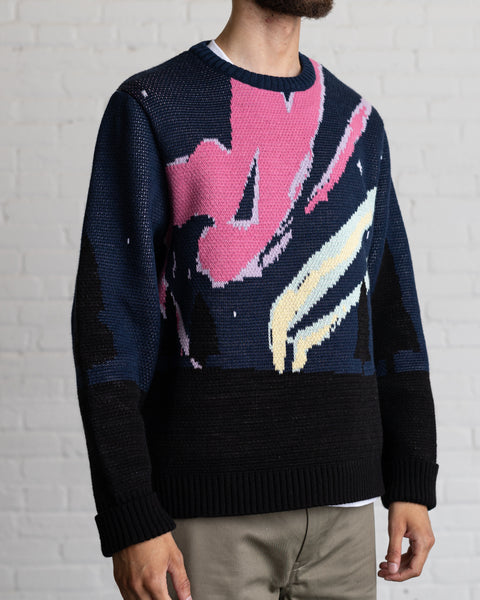 Aurora Jacquard Knit Sweater - Midnight