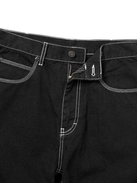 Contrast Stitch Short - Black