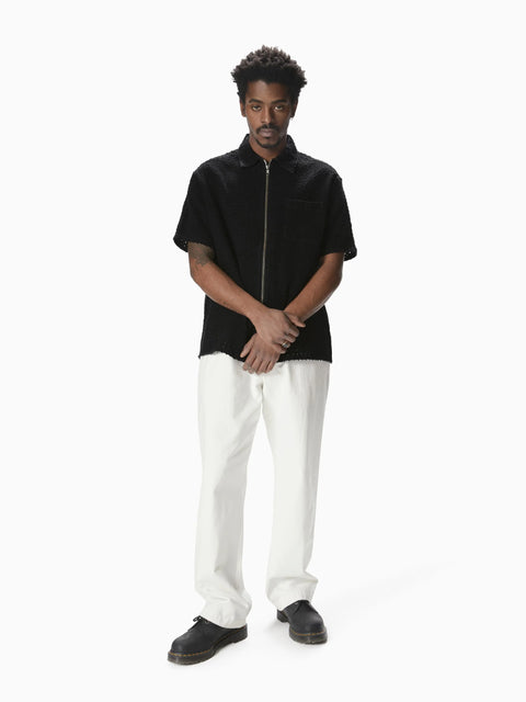 Damaged Denim Zip S/S Shirt