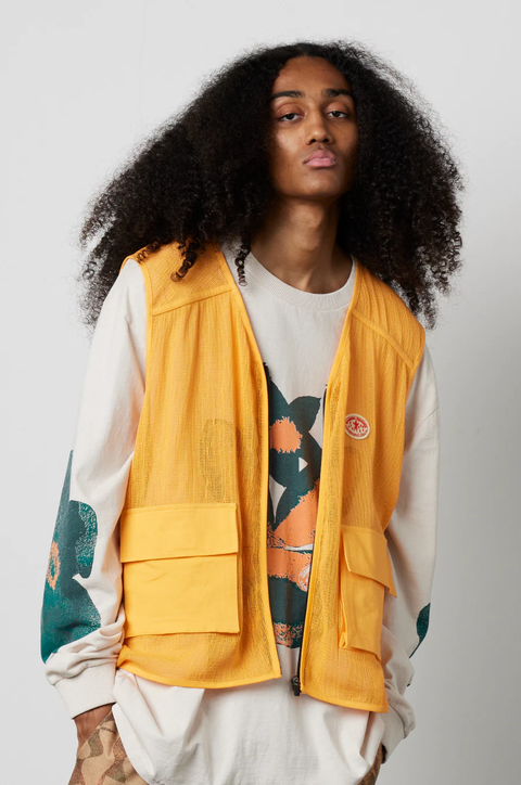 Fisherman Mesh Vest - Orange