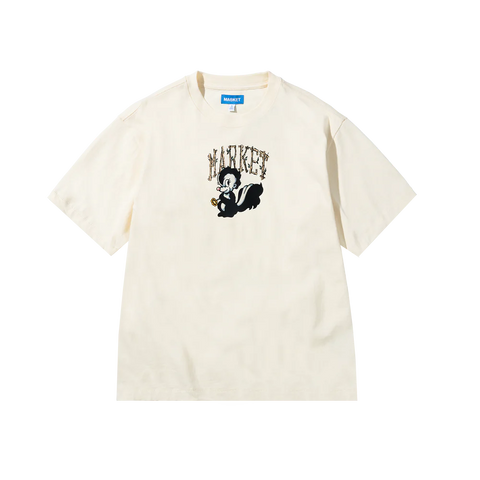 Smiley Quiet Cabin T-Shirt - Buttercream