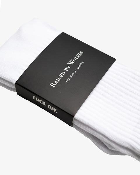 F*ck Off Crew Socks - White