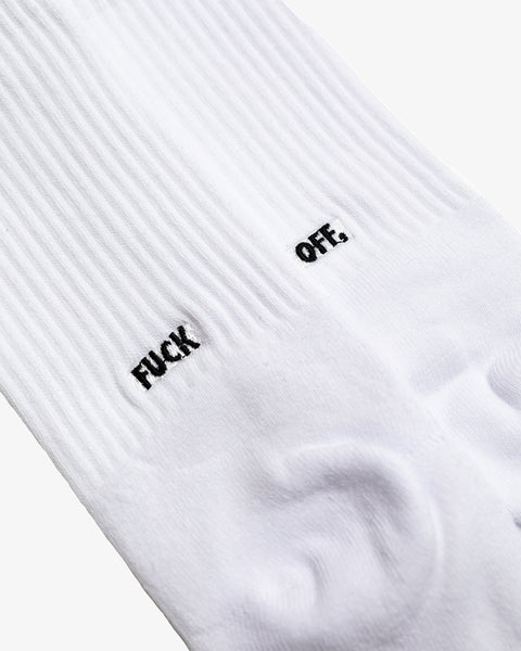 F*ck Off Crew Socks - White