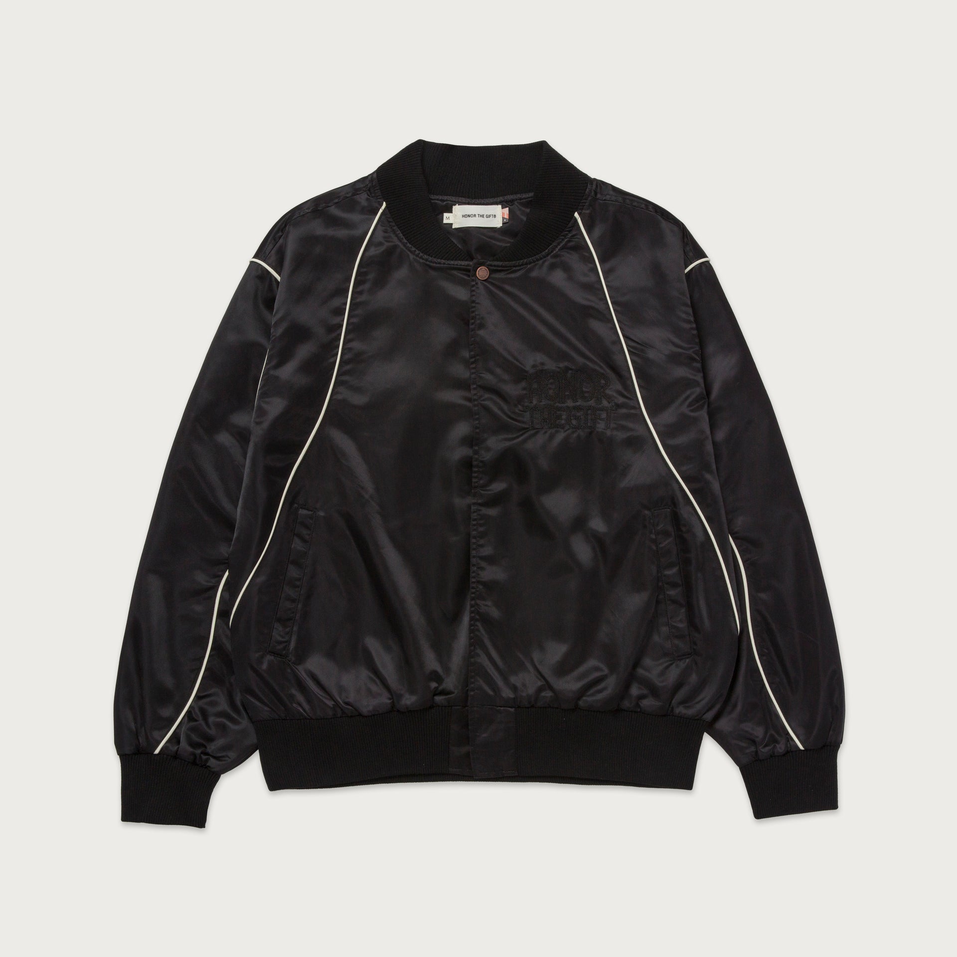 Satin Bomber Jacket - Black