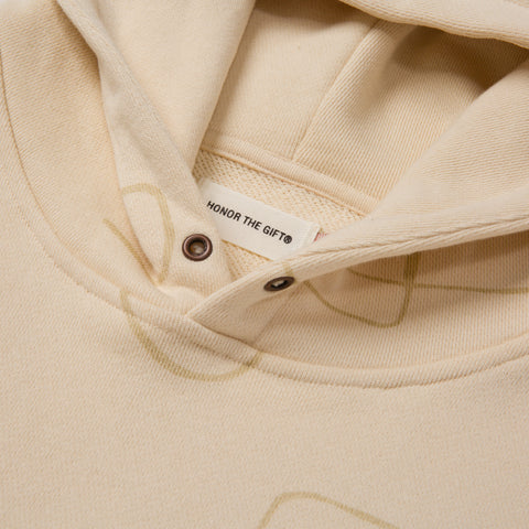 Novelty Printed Hoodie - Bone