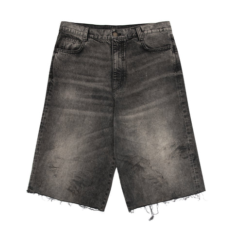 Cut Off Denim Short - Black