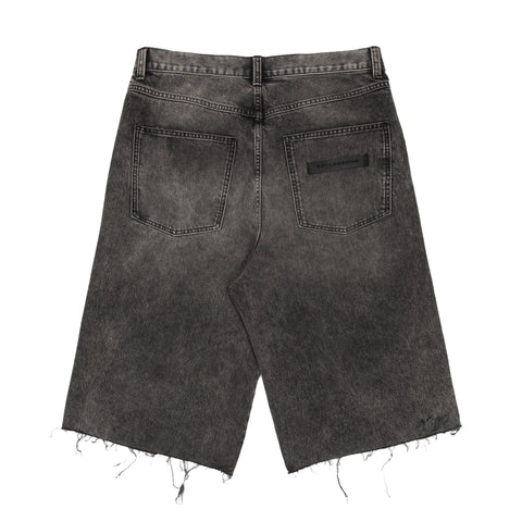 Cut Off Denim Short - Black