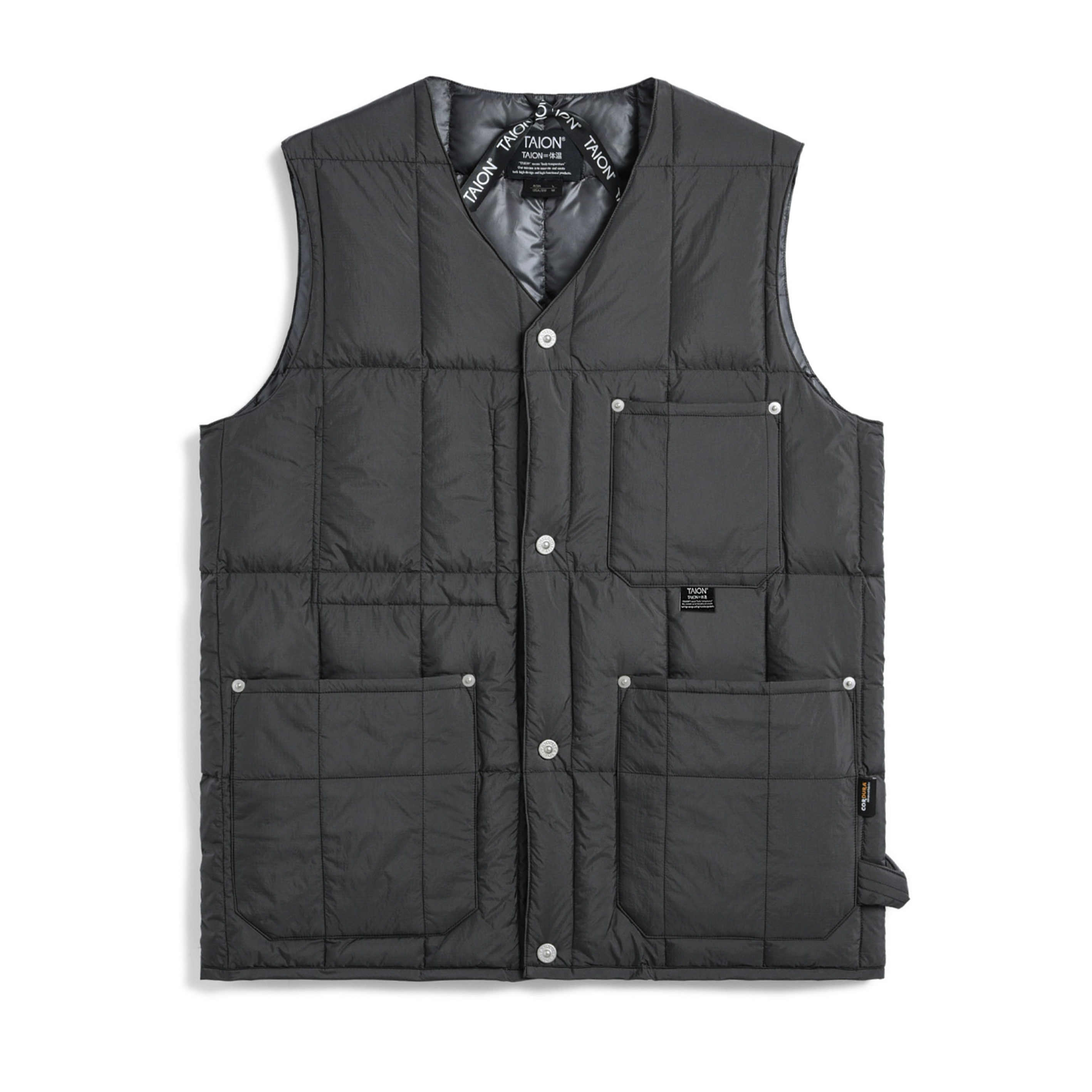 Taion | Drop Out Store | Work V-Neck Button Down Vest - Dark Charcoal