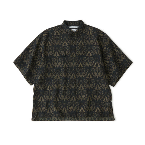 Botanical Jacquard Wide Sleeve Shirt - Locals Streetwear NZ