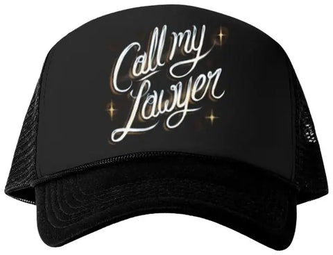 Call My Lawyer Airbrush Trucker Hat - Black