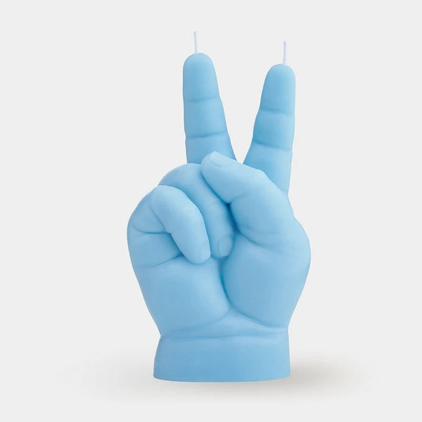 Peace Baby Hand Candle - Pastel Blue