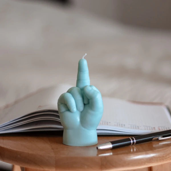 F*ck You Baby Candle Hand - Pastel Blue