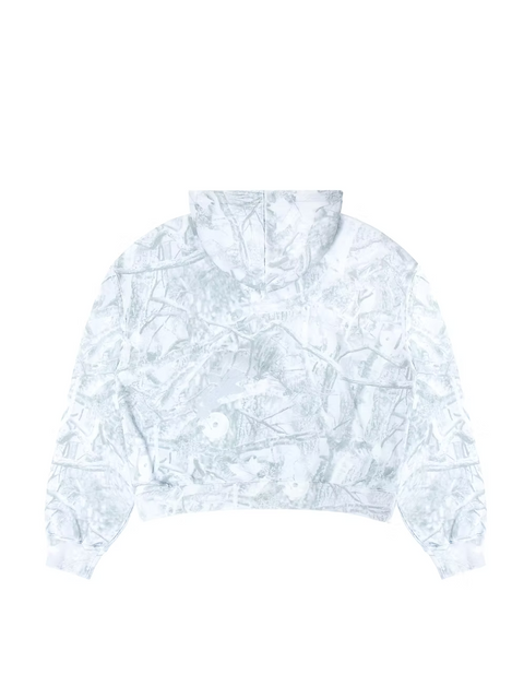 Snow Camo Eye Logo Zip Up Hoodie - White