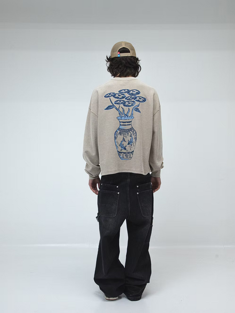 Oriental Flower Bouquet Thermal L/S - Cream