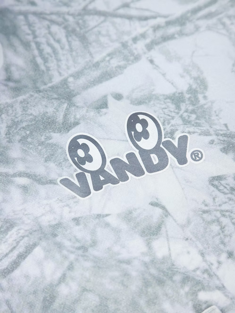 Snow Camo Eye Logo Zip Up Hoodie - White