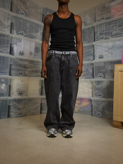 Waistband Jeans - Black