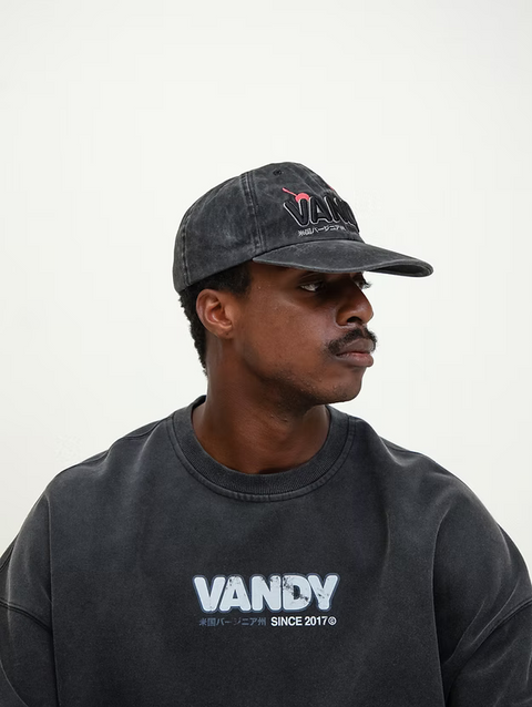 Cherry Ball Cap - Washed Black