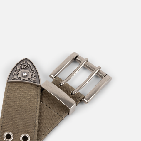 Waxed Canvas Belt - Brown/Olive