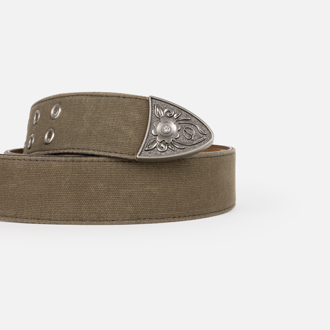 Waxed Canvas Belt - Brown/Olive