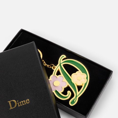 Oversized Floral Keychain - Gold
