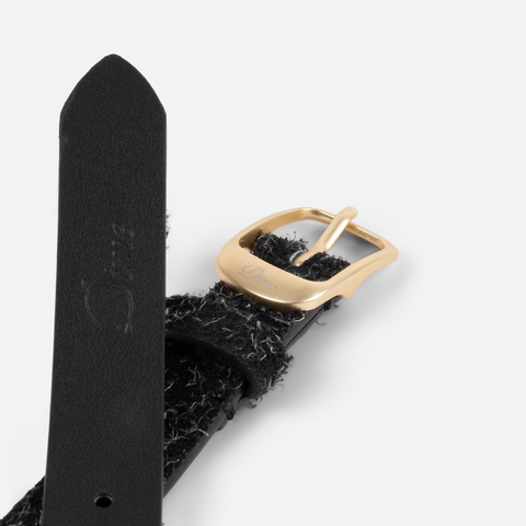 Dress Leather Belt - Shaggy Black
