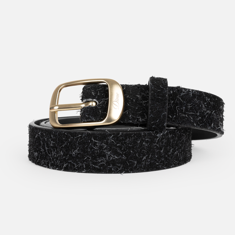 Dress Leather Belt - Shaggy Black