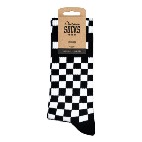 Crew Sock - Checkerboard Black/White