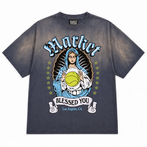 Bless The Ball T-Shirt - Vintage Indigo