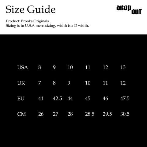 Size Guide Brooks Size Chart Shoes Men's Glycerin 22 Running Shoes