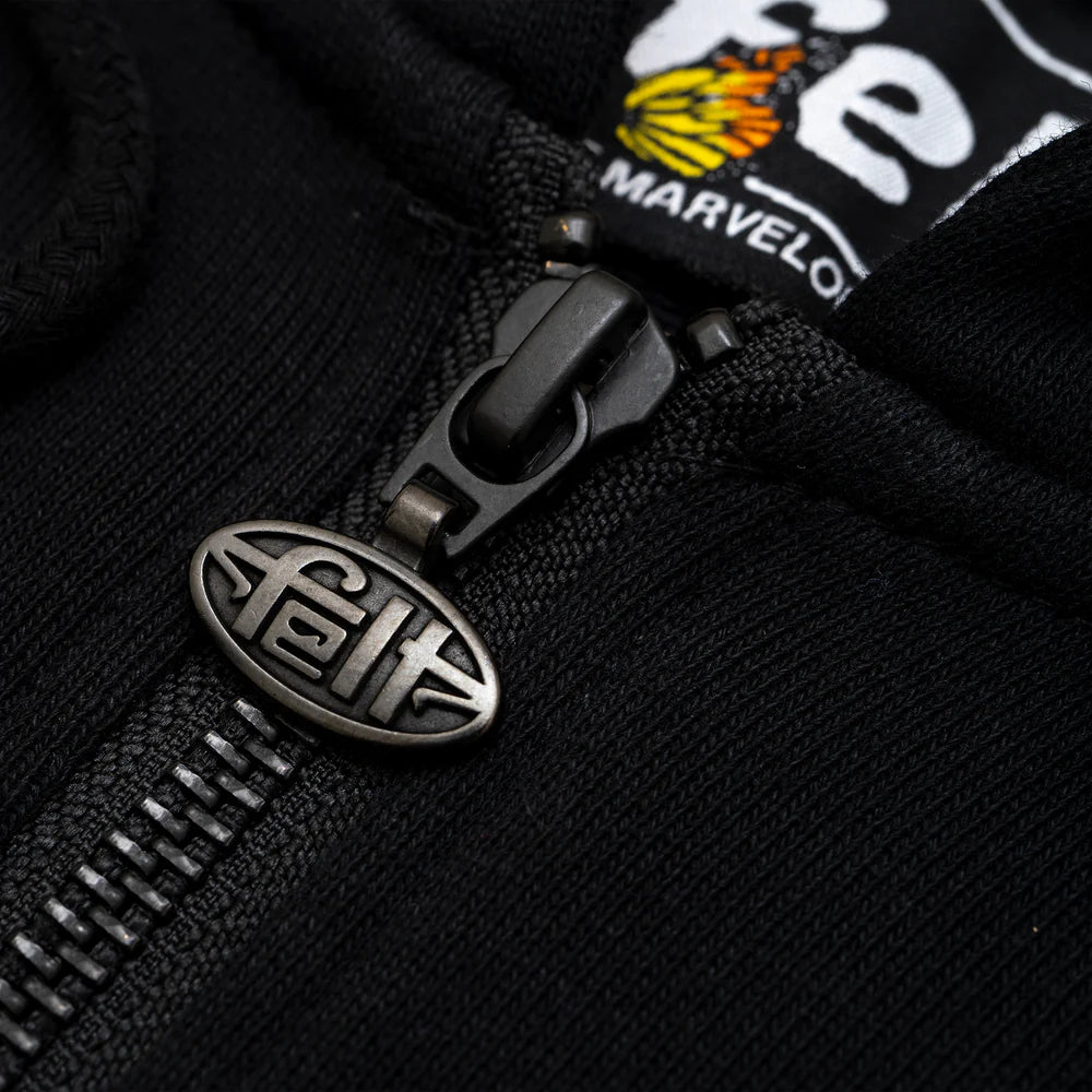 Contrast Stitched Hoodie - Black