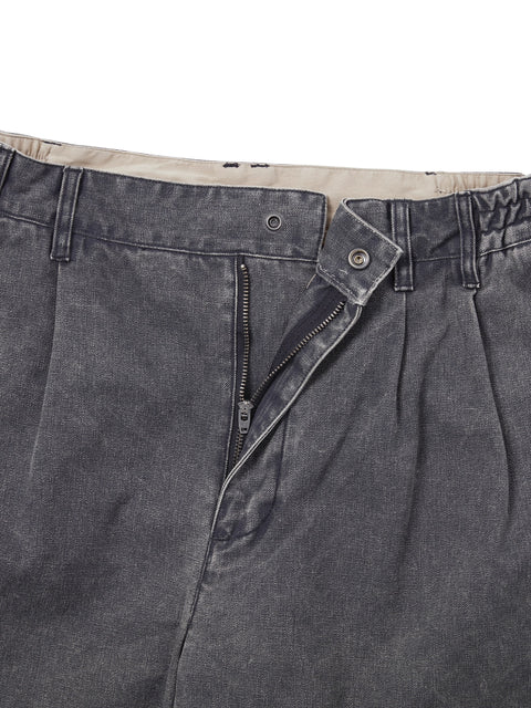 Double Pleated Wide Pant - Navy