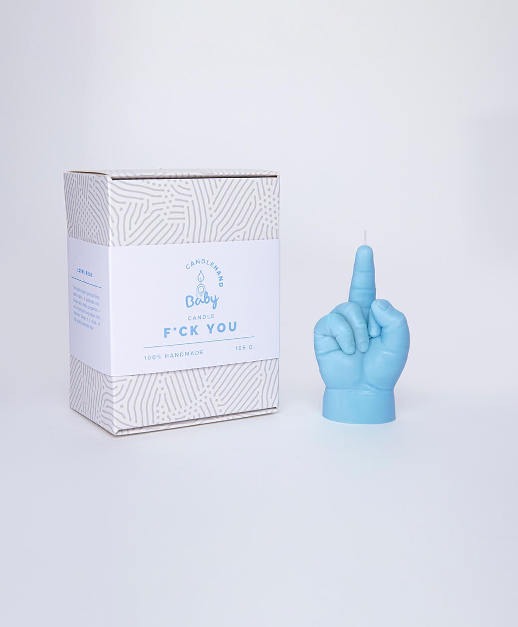 F*ck You Baby Candle Hand - Pastel Blue