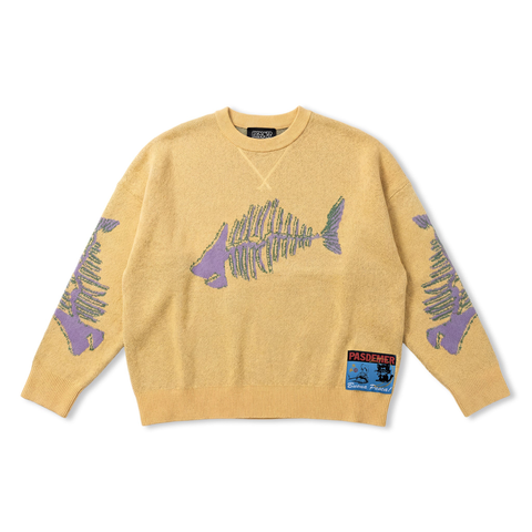 Fish Jacquard Sweater - Light Yellow
