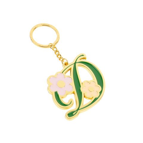 Oversized Floral Keychain - Gold