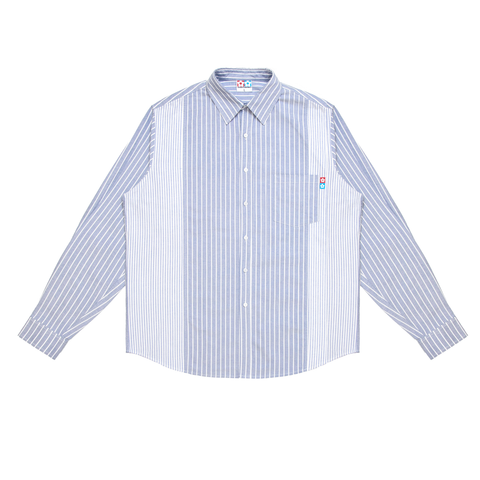 Flower Button Up Shirt - Dark Blue