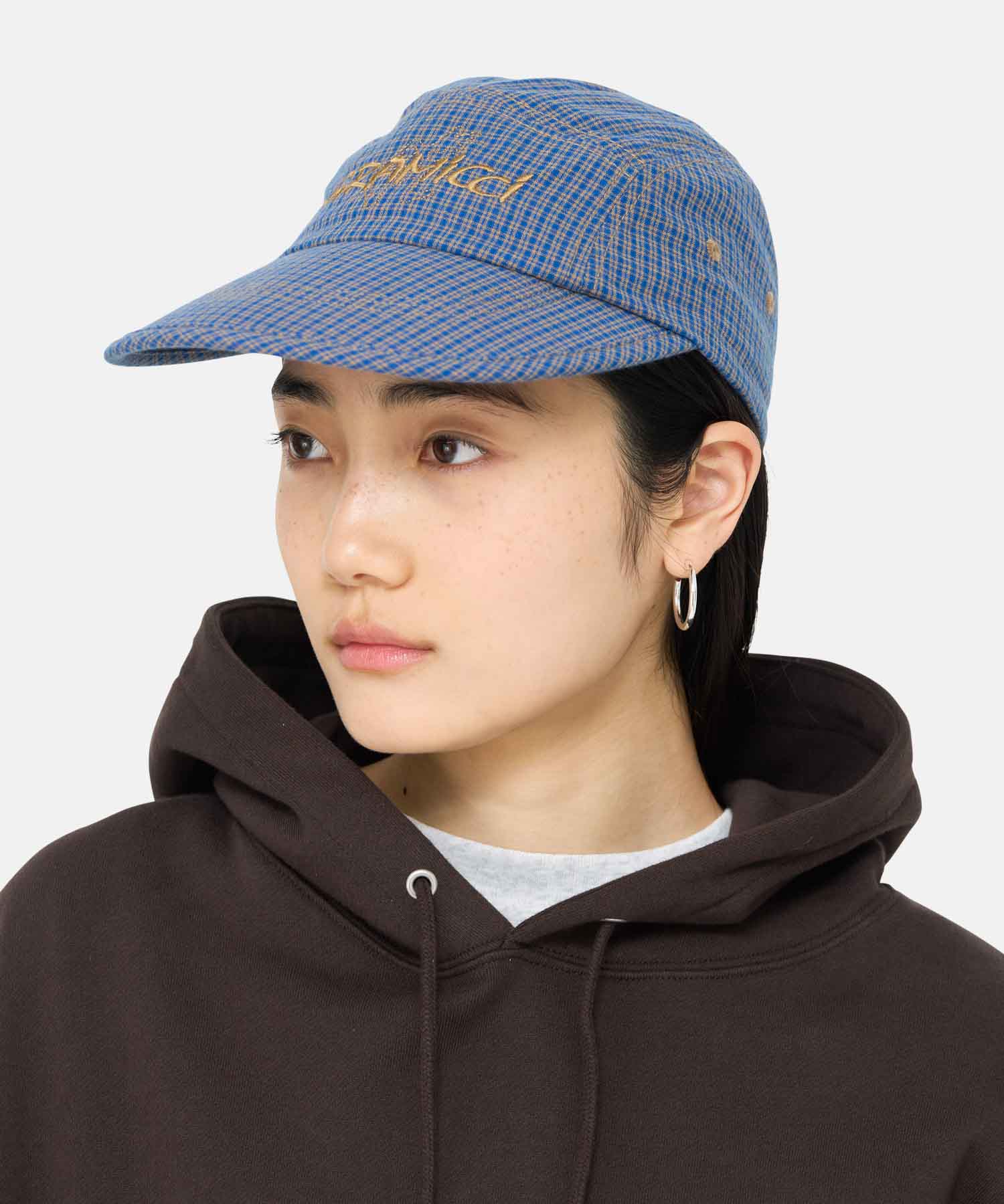 Checkered Long Bill Cap - Sierra Navy