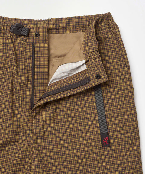 Mini Check Nylon Pant - Brown Check