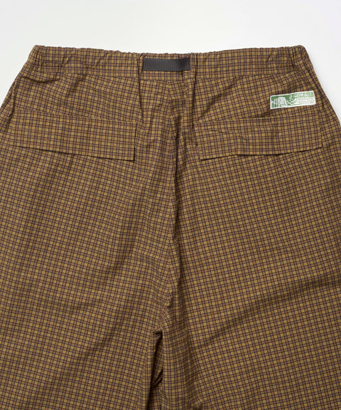 Mini Check Nylon Pant - Brown Check