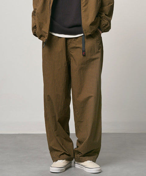 Mini Check Nylon Pant - Brown Check