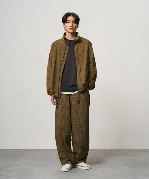 Mini Check Nylon Pant - Brown Check
