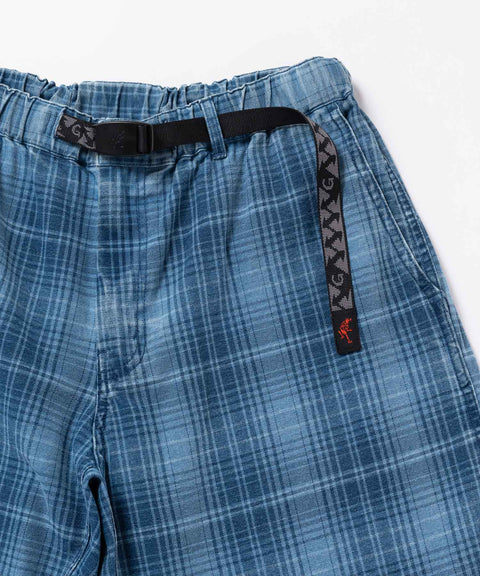 Lagoon Short Denim Plaid - Indigo Checkered Plaid