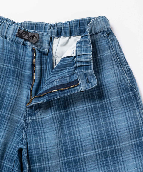 Lagoon Short Denim Plaid - Indigo Checkered Plaid