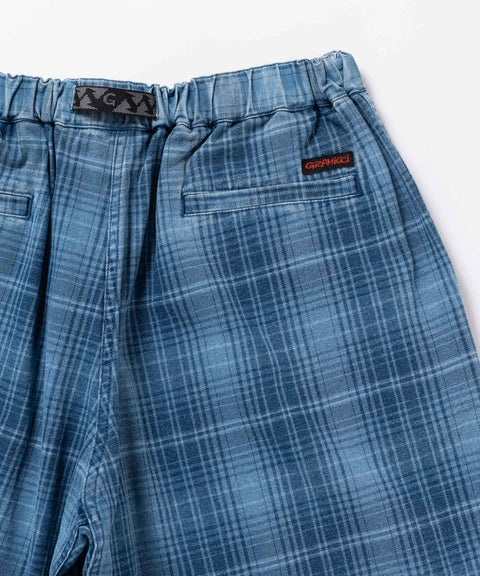 Lagoon Short Denim Plaid - Indigo Checkered Plaid