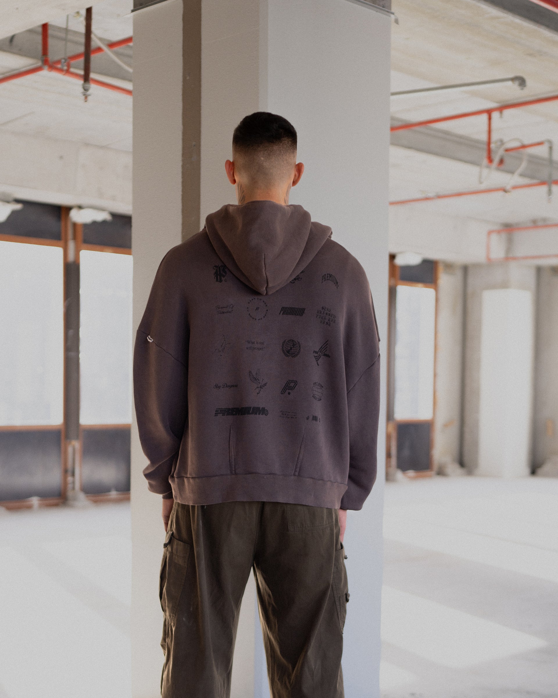 1/4 Zip Heavyweight Pullover - Washed Grey