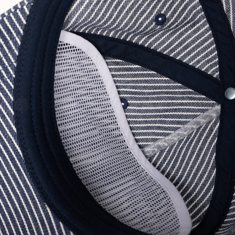 Striped Worker Cap - Navy
